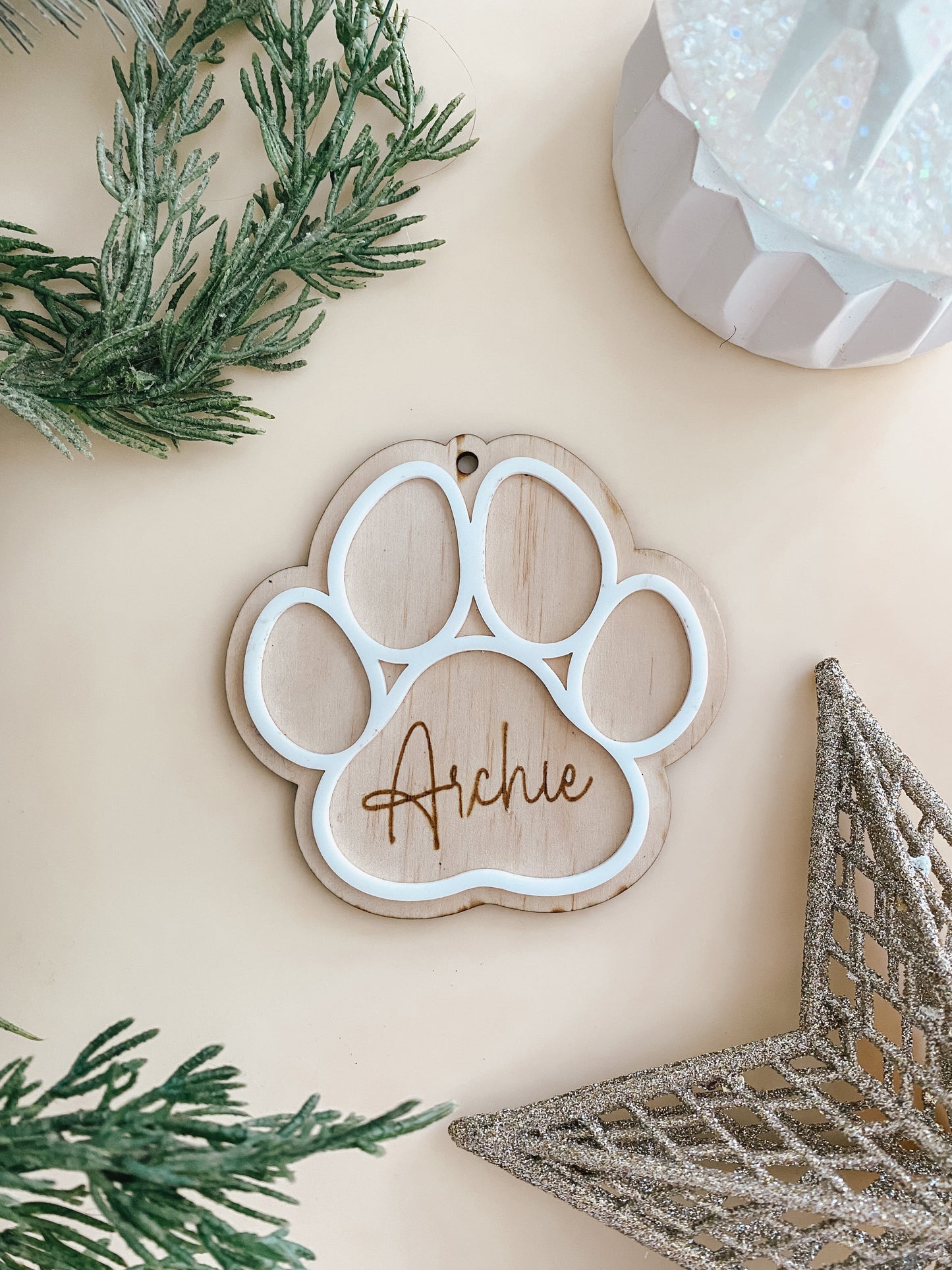 Puppy Paw Christmas Ornament