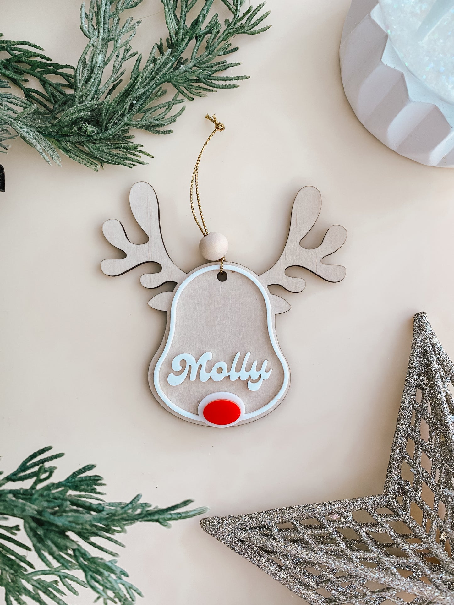 Customizable Reindeer Ornament