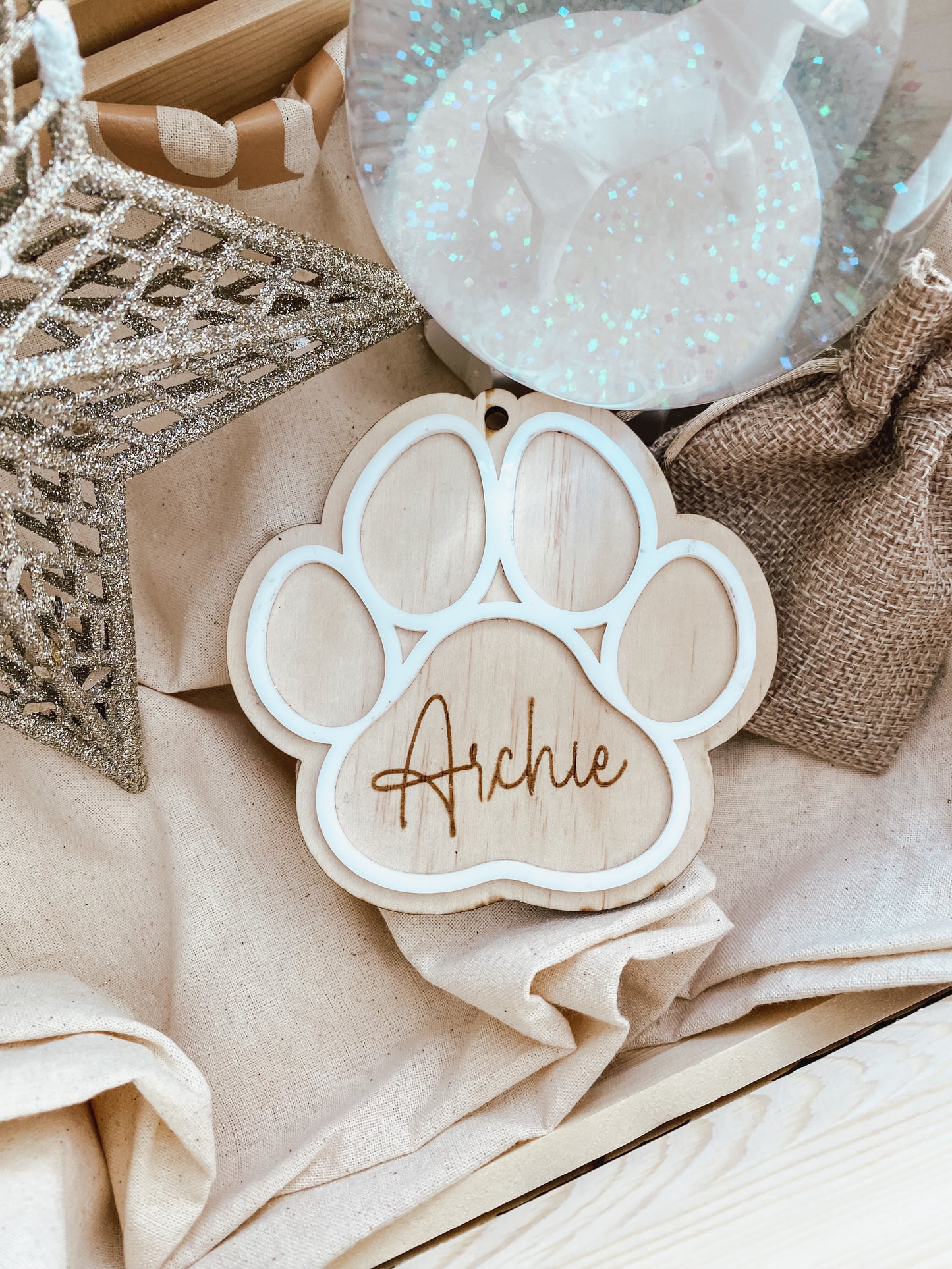 Puppy Paw Christmas Ornament