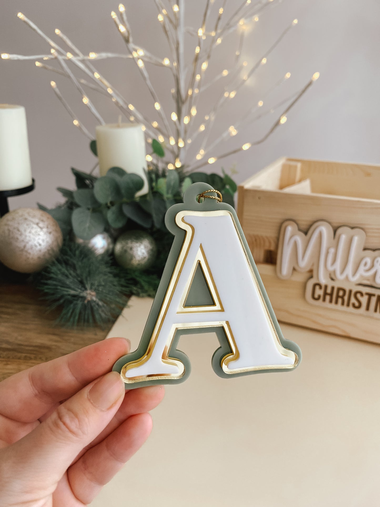 Acrylic Letter Christmas Ornament