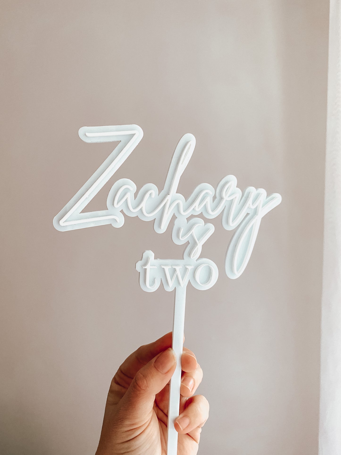 Personalised Acrylic Cake Topper - 3D